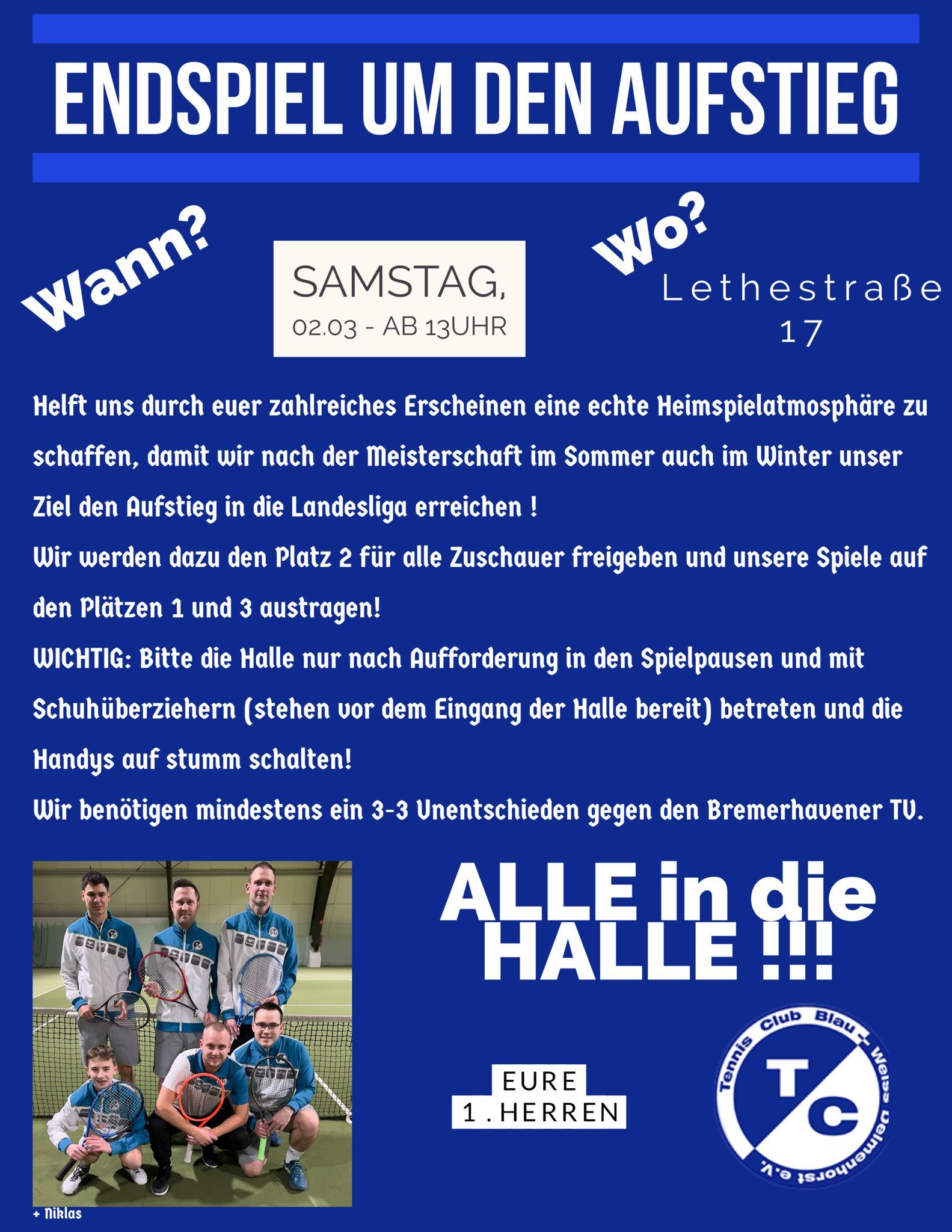 Alle in die Halle