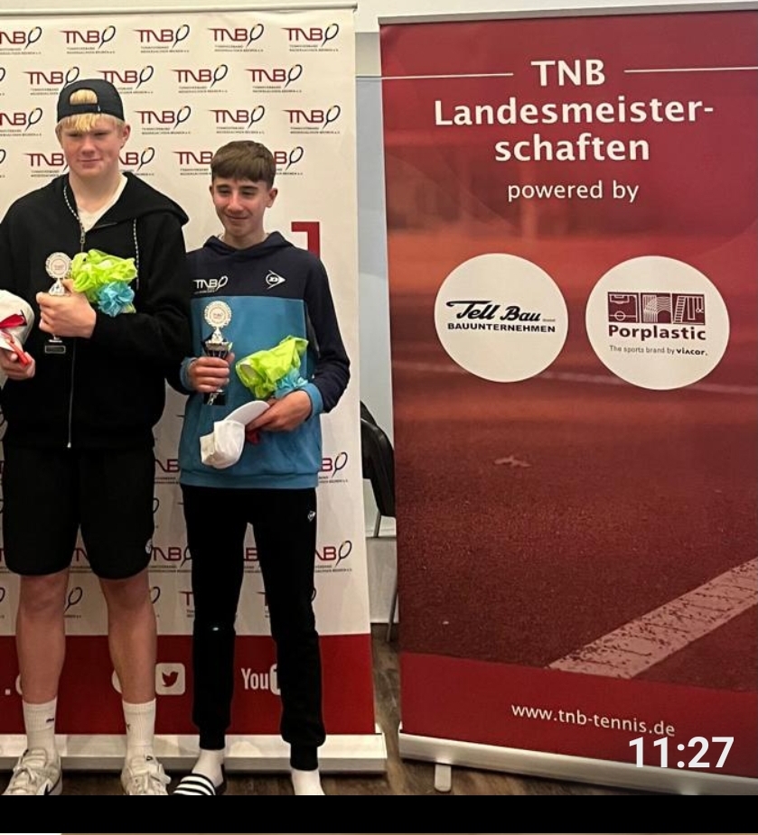 Linus Heubach bei den TNB-Jugend-Doppel-Landesmeisterschaften U14 siegreich