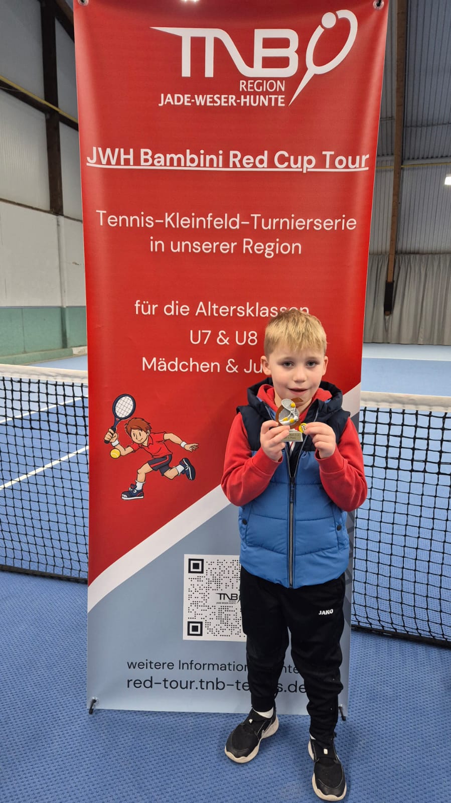 Mats Kaars beim 1. Red Cup Junior Tour Event 2025 U7 siegreich