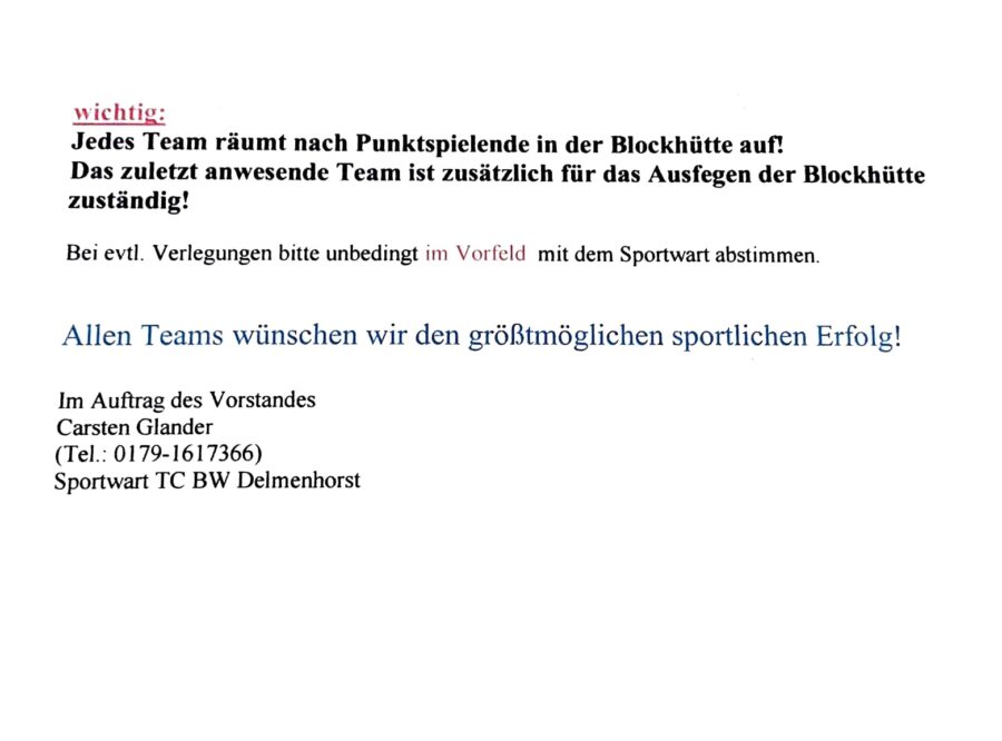 Punktspiele terminiert